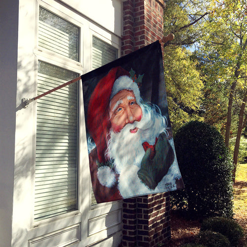 A Little Bird Told Me Santa Claus House Flag 28x40 Porch Sleeve Pole Decorative Outside Yard Banner Artwork Wall Hanging, Polyester