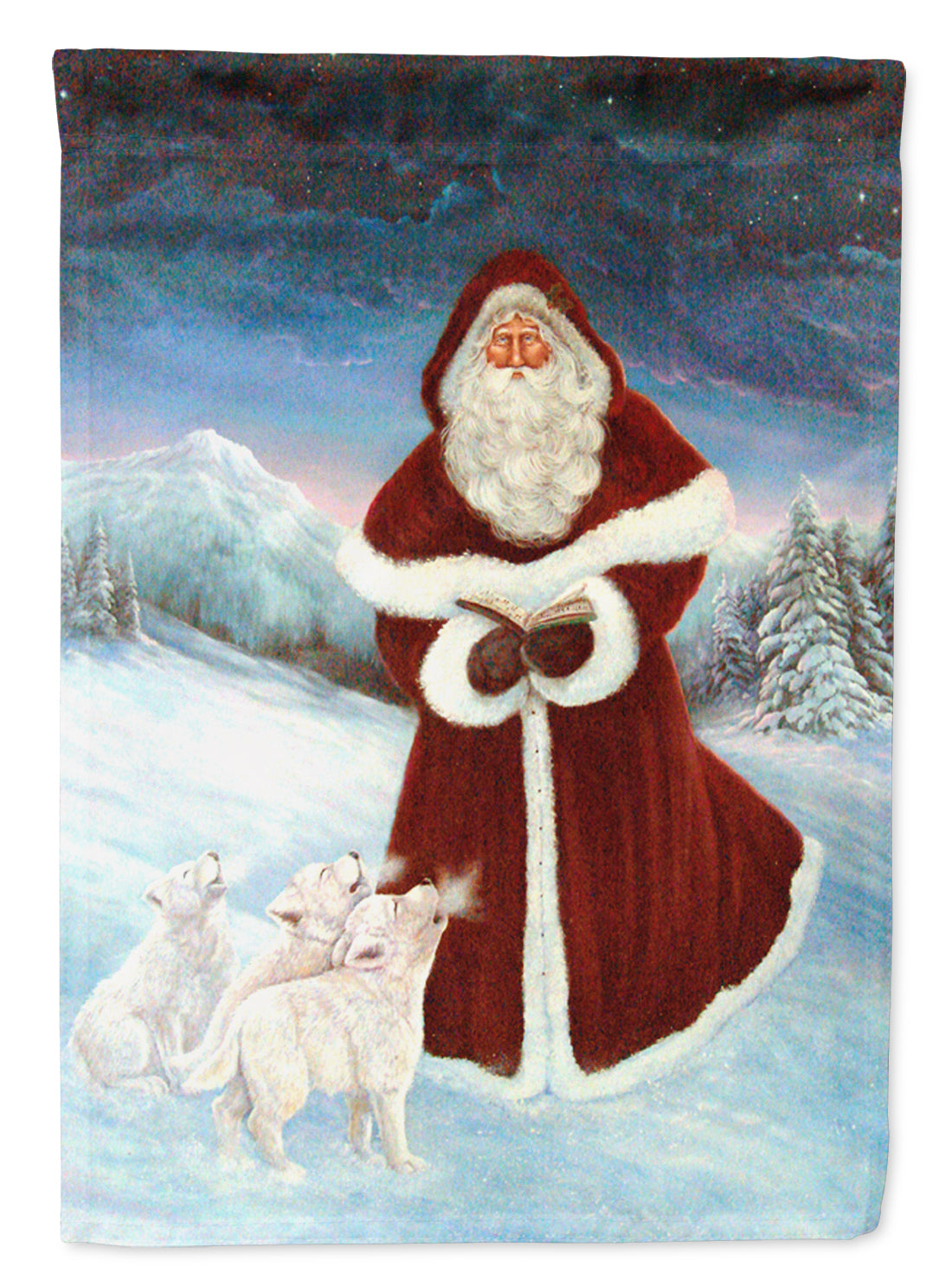 A Spirit of Harmony Santa Claus House Flag 28x40 Porch Sleeve Pole Decorative Outside Yard Banner Artwork Wall Hanging, Polyester