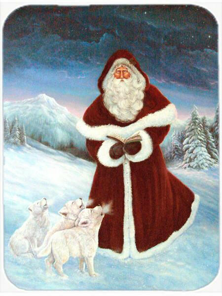 A Spirit of Harmony Santa Claus Cutting Board Tempered Glass Kitchen Cutting Surface, Heat Resistant Chopping, Non-Slip Feet, Food Prep & Serving