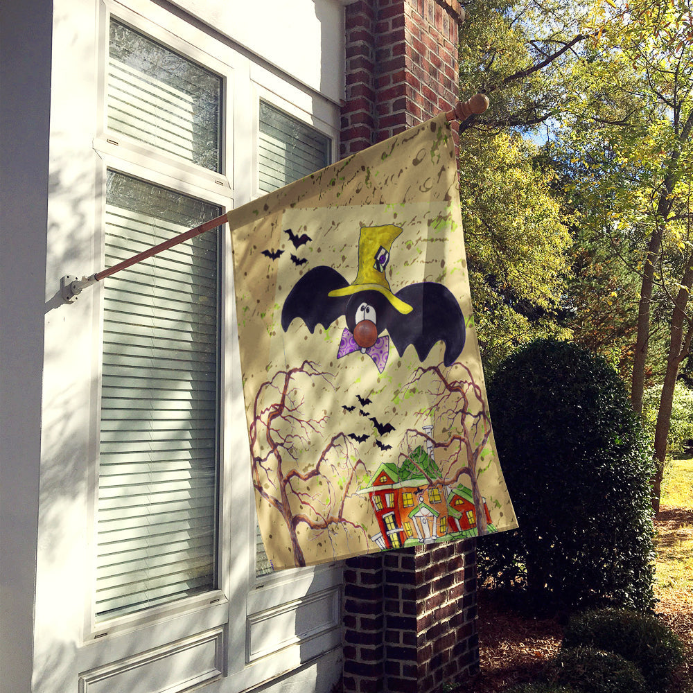 Bat Crazy Halloween House Flag 28x40 Porch Sleeve Pole Decorative Outside Yard Banner Artwork Wall Hanging, Polyester