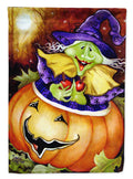 Bewitched and Glowing Halloween House Flag 28x40 Porch Sleeve Pole Decorative Outside Yard Banner Artwork Wall Hanging, Polyester