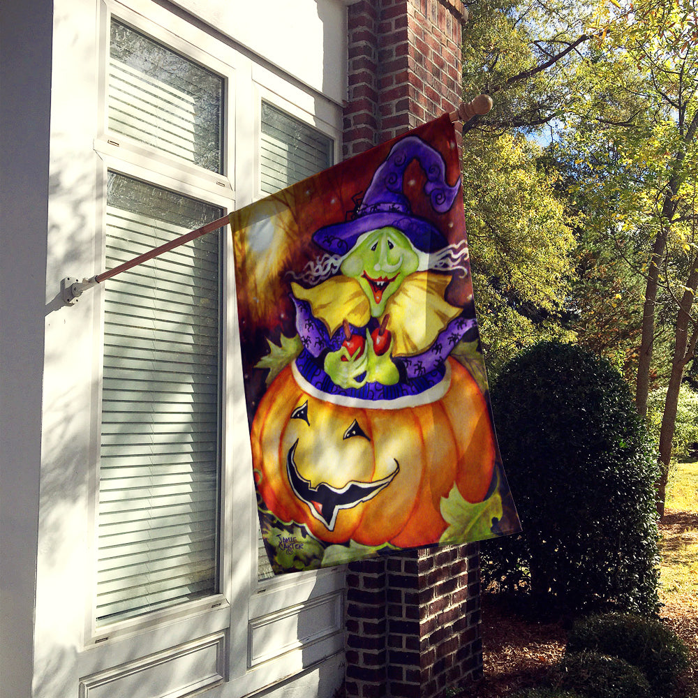 Bewitched and Glowing Halloween House Flag 28x40 Porch Sleeve Pole Decorative Outside Yard Banner Artwork Wall Hanging, Polyester