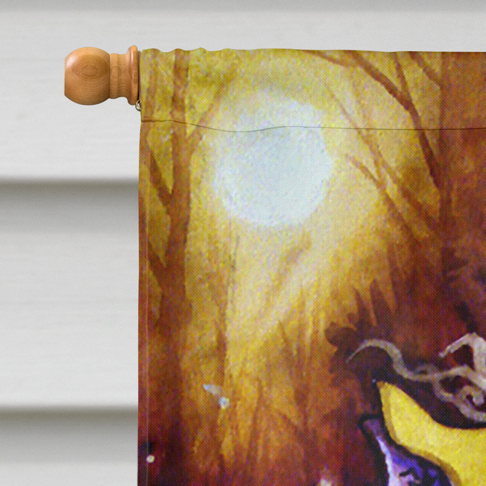 Bewitched and Glowing Halloween House Flag 28x40 Porch Sleeve Pole Decorative Outside Yard Banner Artwork Wall Hanging, Polyester