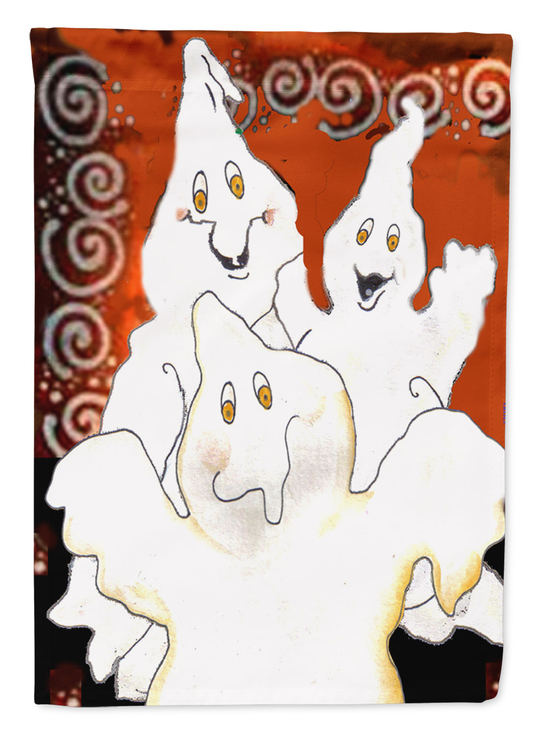 Ghostly Crew Halloween House Flag 28x40 Porch Sleeve Pole Decorative Outside Yard Banner Artwork Wall Hanging, Polyester