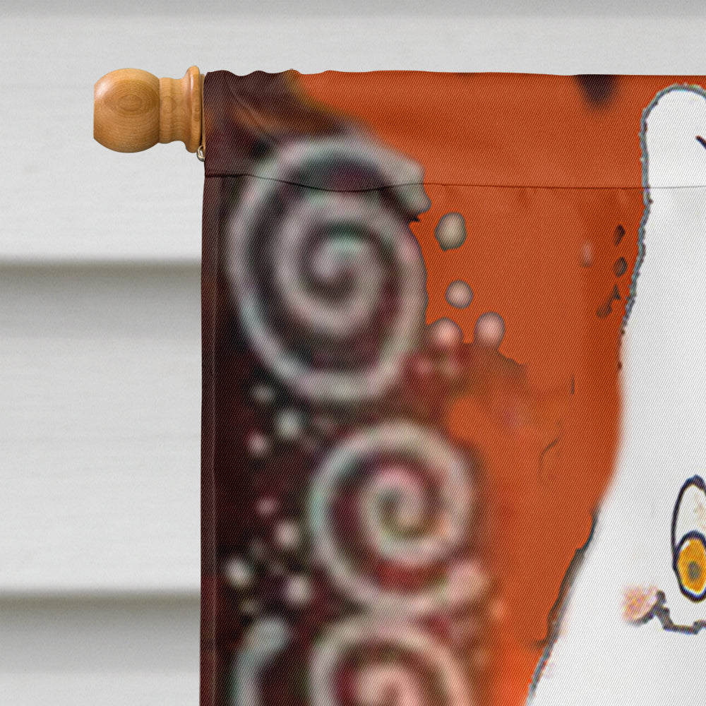 Ghostly Crew Halloween House Flag 28x40 Porch Sleeve Pole Decorative Outside Yard Banner Artwork Wall Hanging, Polyester