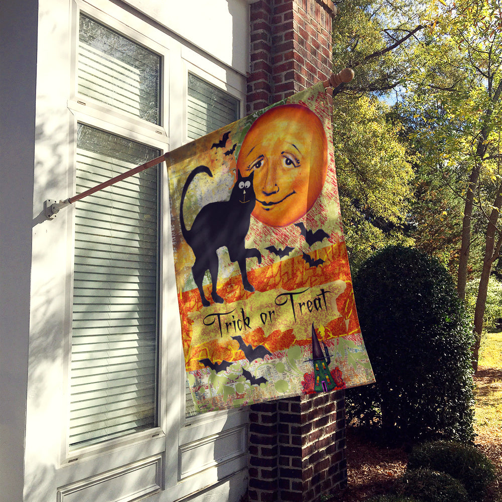 Trick or Treat Moon Halloween House Flag 28x40 Porch Sleeve Pole Decorative Outside Yard Banner Artwork Wall Hanging, Polyester
