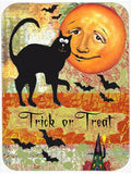 Trick or Treat Moon Halloween Cutting Board Tempered Glass Kitchen Cutting Surface, Heat Resistant Chopping, Non-Slip Feet, Food Prep & Serving