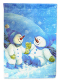Blue Snow Baby Snowman House Flag 28x40 Porch Sleeve Pole Decorative Outside Yard Banner Artwork Wall Hanging, Polyester