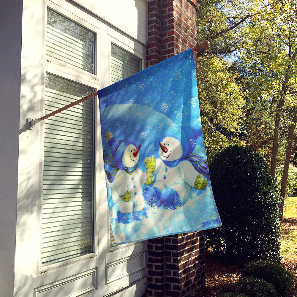 Blue Snow Baby Snowman House Flag 28x40 Porch Sleeve Pole Decorative Outside Yard Banner Artwork Wall Hanging, Polyester