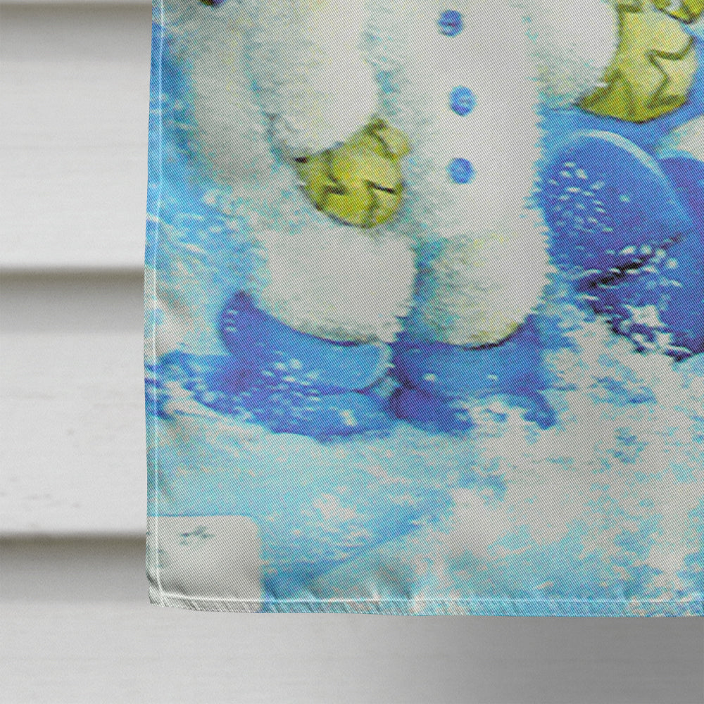 Blue Snow Baby Snowman House Flag 28x40 Porch Sleeve Pole Decorative Outside Yard Banner Artwork Wall Hanging, Polyester