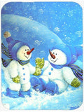 Blue Snow Baby Snowman Cutting Board Tempered Glass Kitchen Cutting Surface, Heat Resistant Chopping, Non-Slip Feet, Food Prep & Serving