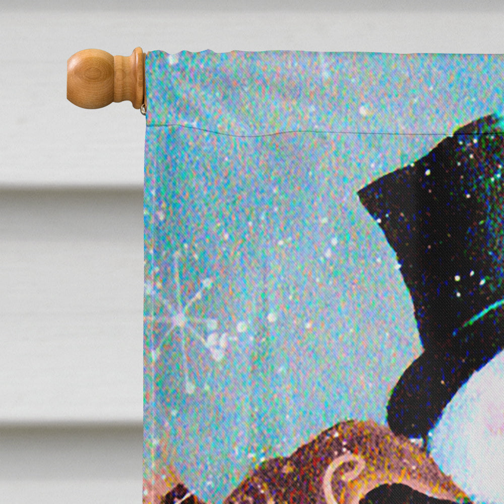 Christmas Tree Friends Snowman House Flag 28x40 Porch Sleeve Pole Decorative Outside Yard Banner Artwork Wall Hanging, Polyester