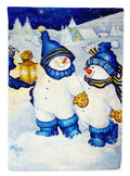 Follow Me Snowman House Flag 28x40 Porch Sleeve Pole Decorative Outside Yard Banner Artwork Wall Hanging, Polyester
