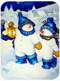 Follow Me Snowman Cutting Board Tempered Glass Kitchen Cutting Surface, Heat Resistant Chopping, Non-Slip Feet, Food Prep & Serving