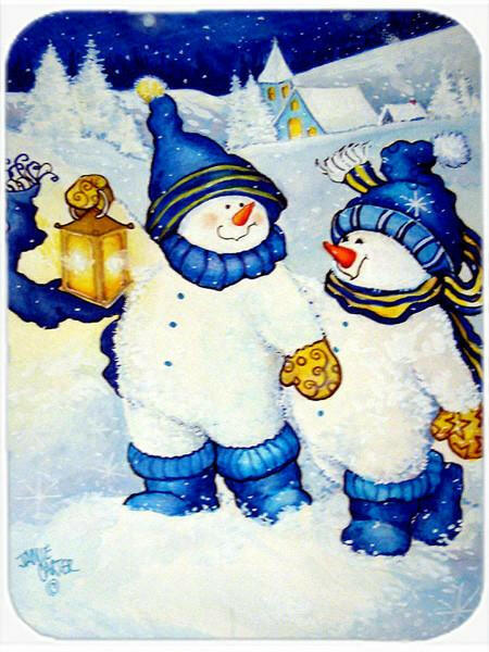 Follow Me Snowman Cutting Board Tempered Glass Kitchen Cutting Surface, Heat Resistant Chopping, Non-Slip Feet, Food Prep & Serving