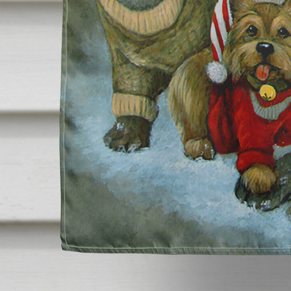 Gather your Friends Snowman with Dogs House Flag 28x40 Porch Sleeve Pole Decorative Outside Yard Banner Artwork Wall Hanging, Polyester