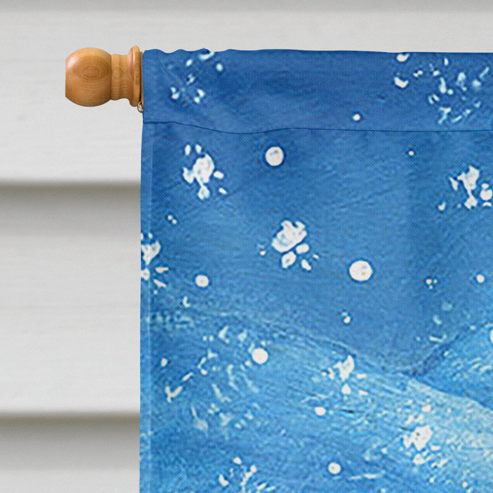 Gathering Snowflakes Snowman House Flag 28x40 Porch Sleeve Pole Decorative Outside Yard Banner Artwork Wall Hanging, Polyester
