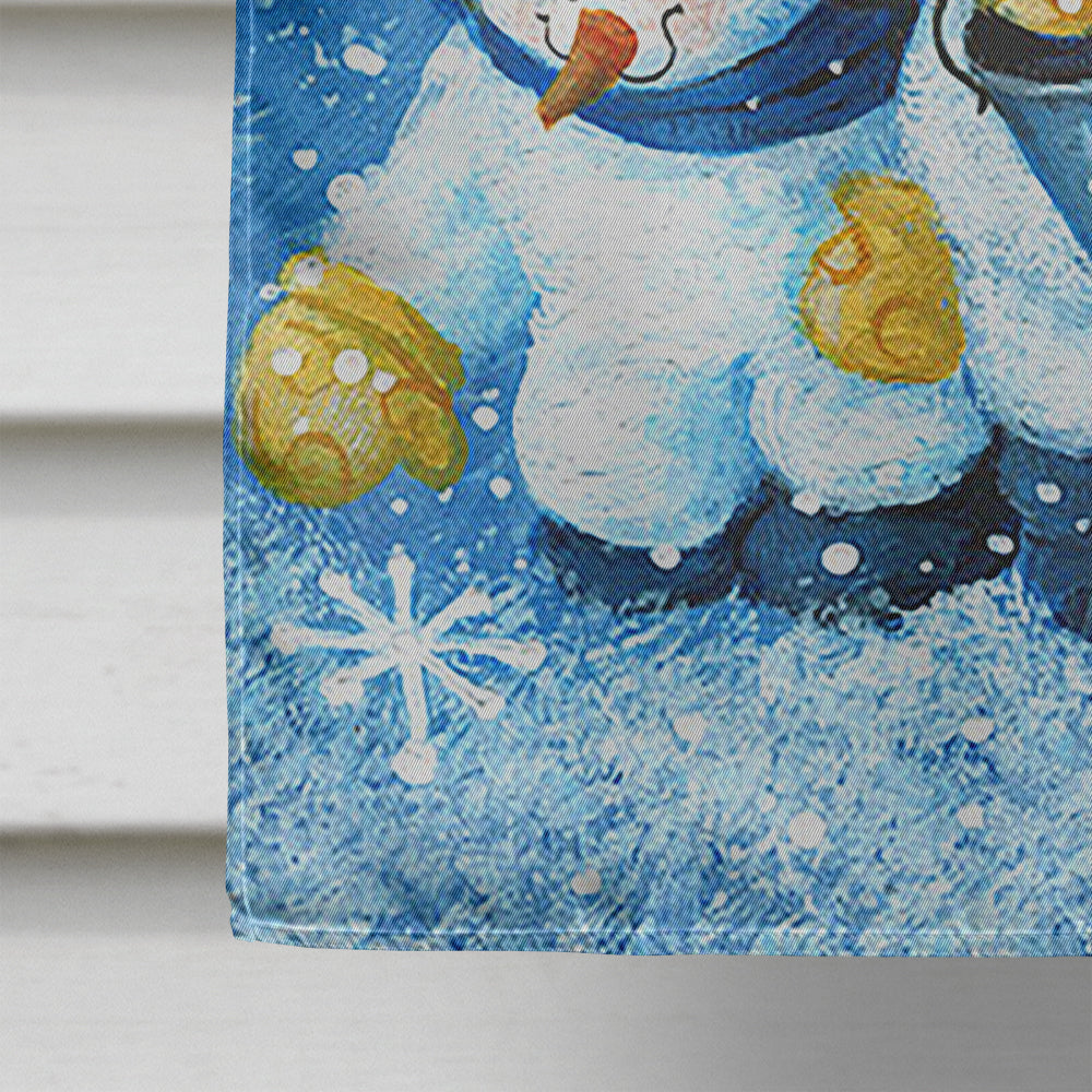 Gathering Snowflakes Snowman House Flag 28x40 Porch Sleeve Pole Decorative Outside Yard Banner Artwork Wall Hanging, Polyester