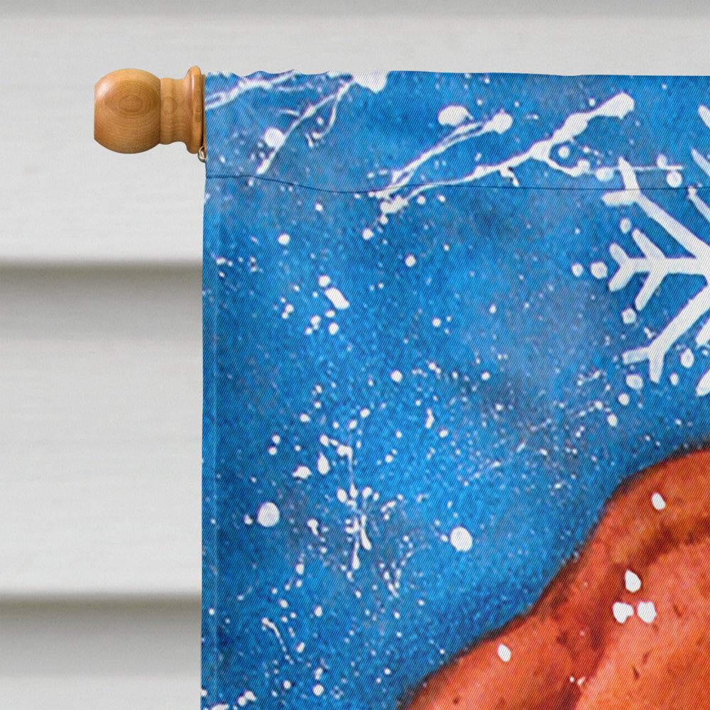Gingerbread and Snowflake Snowman House Flag 28x40 Porch Sleeve Pole Decorative Outside Yard Banner Artwork Wall Hanging, Polyester