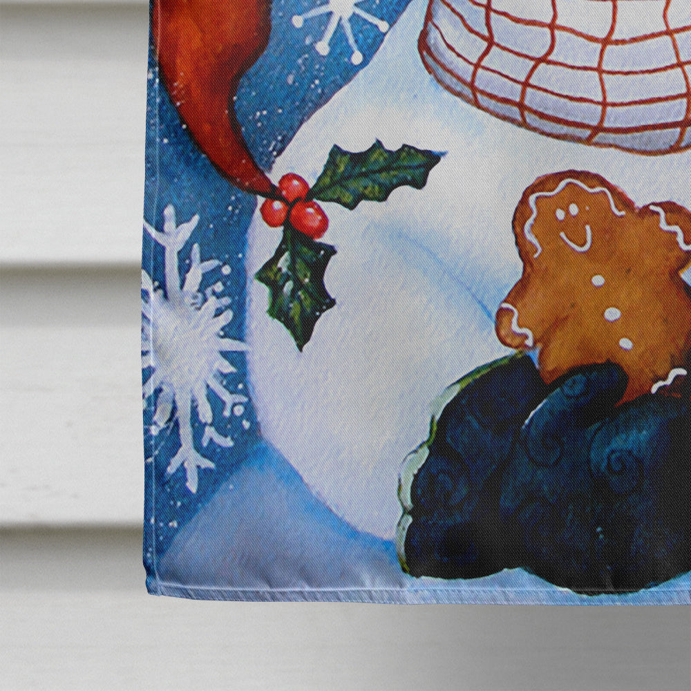 Gingerbread and Snowflake Snowman House Flag 28x40 Porch Sleeve Pole Decorative Outside Yard Banner Artwork Wall Hanging, Polyester