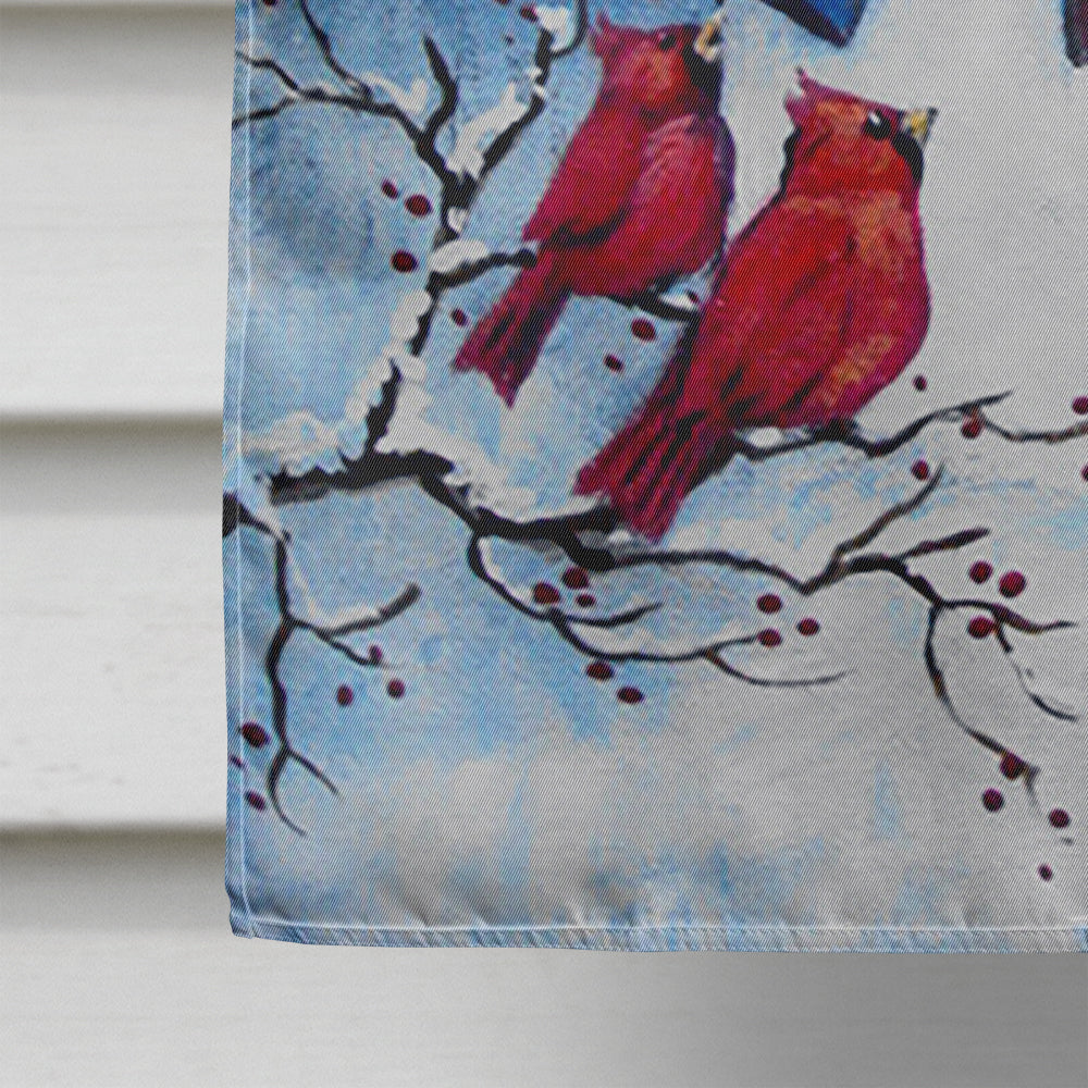 Hello Winter Friends Snowman House Flag 28x40 Porch Sleeve Pole Decorative Outside Yard Banner Artwork Wall Hanging, Polyester