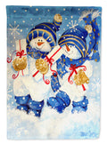 Holiday Delivery Snowman House Flag 28x40 Porch Sleeve Pole Decorative Outside Yard Banner Artwork Wall Hanging, Polyester