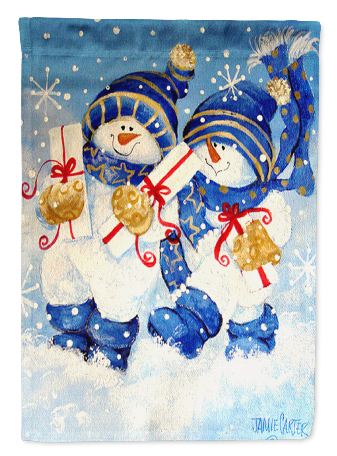 Holiday Delivery Snowman House Flag 28x40 Porch Sleeve Pole Decorative Outside Yard Banner Artwork Wall Hanging, Polyester
