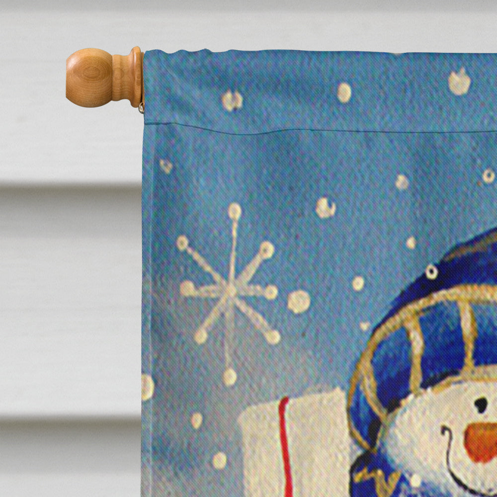 Holiday Delivery Snowman House Flag 28x40 Porch Sleeve Pole Decorative Outside Yard Banner Artwork Wall Hanging, Polyester