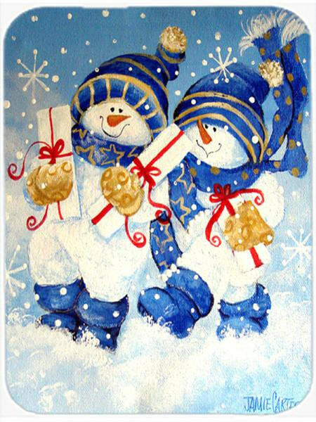 Holiday Delivery Snowman Cutting Board Tempered Glass Kitchen Cutting Surface, Heat Resistant Chopping, Non-Slip Feet, Food Prep & Serving