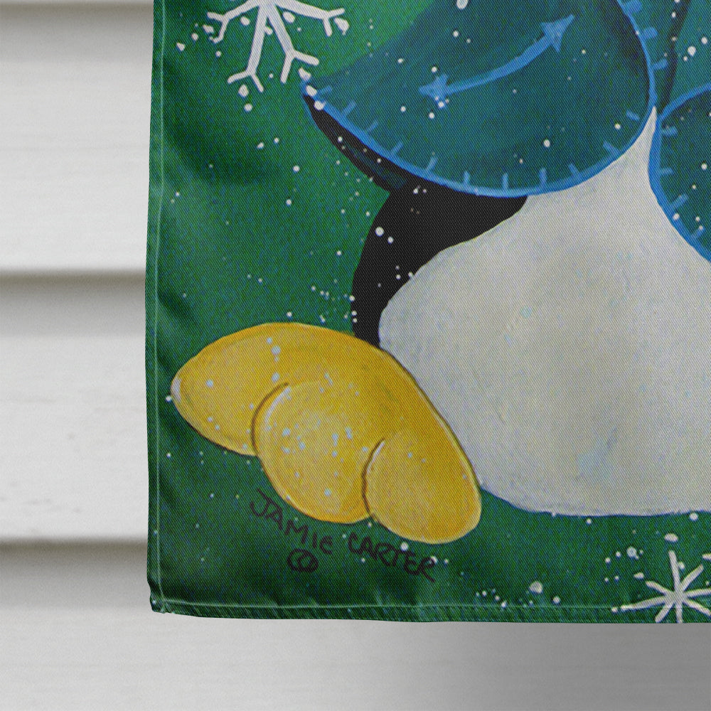 Just Dropping In To Say Hello Christmas Penguin  House Flag 28x40 Porch Sleeve Pole Decorative Outside Yard Banner Artwork Wall Hanging, Polyester