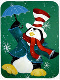 Just Dropping In To Say Hello Christmas Penguin  Cutting Board Tempered Glass Kitchen Cutting Surface, Heat Resistant Chopping, Non-Slip Feet, Food Prep & Serving