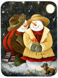 Love at Christmas Snowman Cutting Board Tempered Glass Kitchen Cutting Surface, Heat Resistant Chopping, Non-Slip Feet, Food Prep & Serving