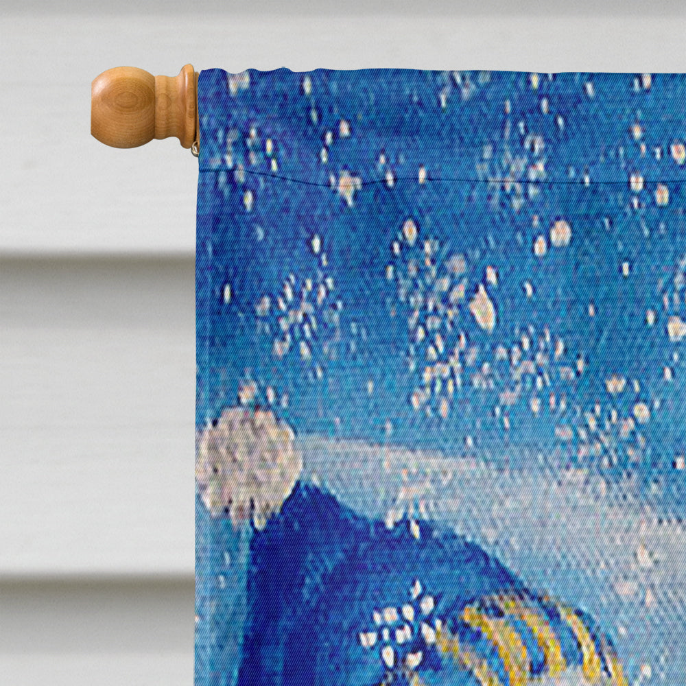 Snow babies At Play Snowman House Flag 28x40 Porch Sleeve Pole Decorative Outside Yard Banner Artwork Wall Hanging, Polyester