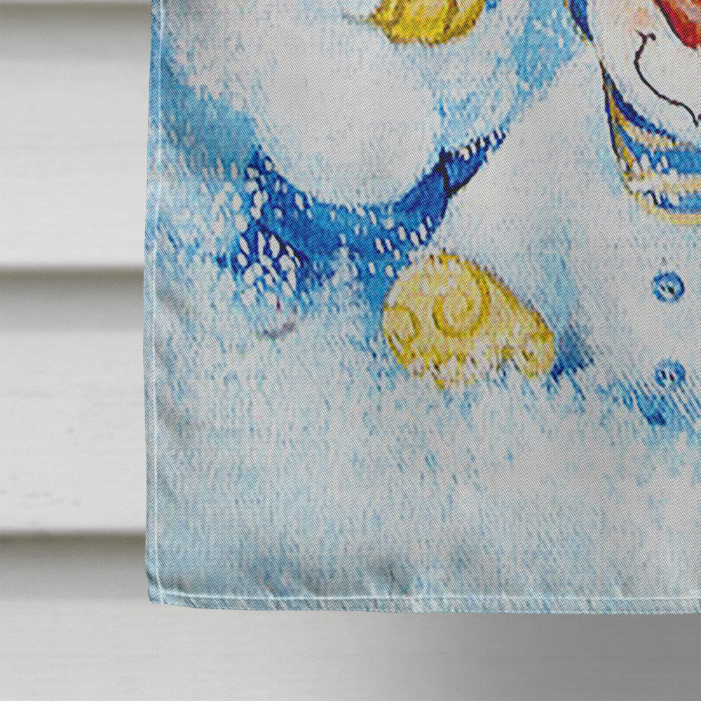 Snow babies At Play Snowman House Flag 28x40 Porch Sleeve Pole Decorative Outside Yard Banner Artwork Wall Hanging, Polyester