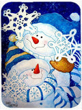 Snowflake Buddies Snowman Cutting Board Tempered Glass Kitchen Cutting Surface, Heat Resistant Chopping, Non-Slip Feet, Food Prep & Serving