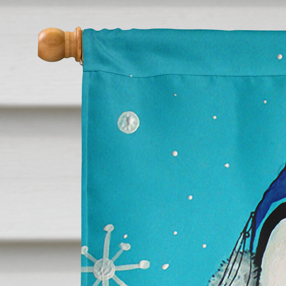 Somethin's Fishy Christmas Penguin  House Flag 28x40 Porch Sleeve Pole Decorative Outside Yard Banner Artwork Wall Hanging, Polyester