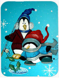 Somethin's Fishy Christmas Penguin  Cutting Board Tempered Glass Kitchen Cutting Surface, Heat Resistant Chopping, Non-Slip Feet, Food Prep & Serving