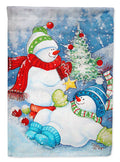 The Teens Celebrate Snowman House Flag 28x40 Porch Sleeve Pole Decorative Outside Yard Banner Artwork Wall Hanging, Polyester