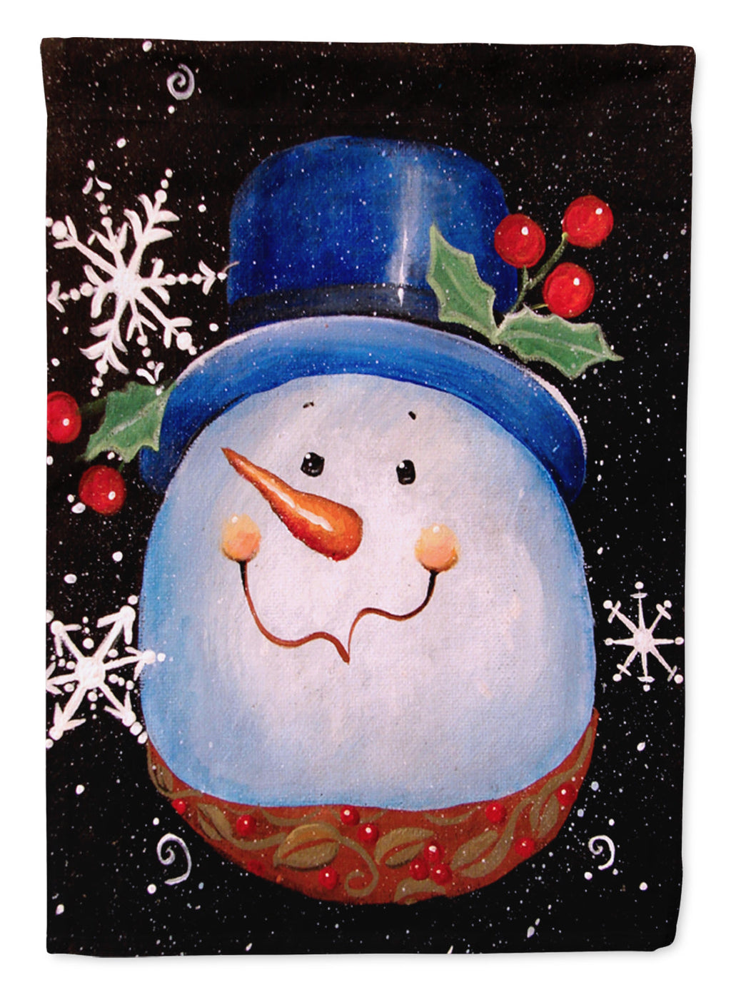 Top Hat Greetings Snowman House Flag 28x40 Porch Sleeve Pole Decorative Outside Yard Banner Artwork Wall Hanging, Polyester
