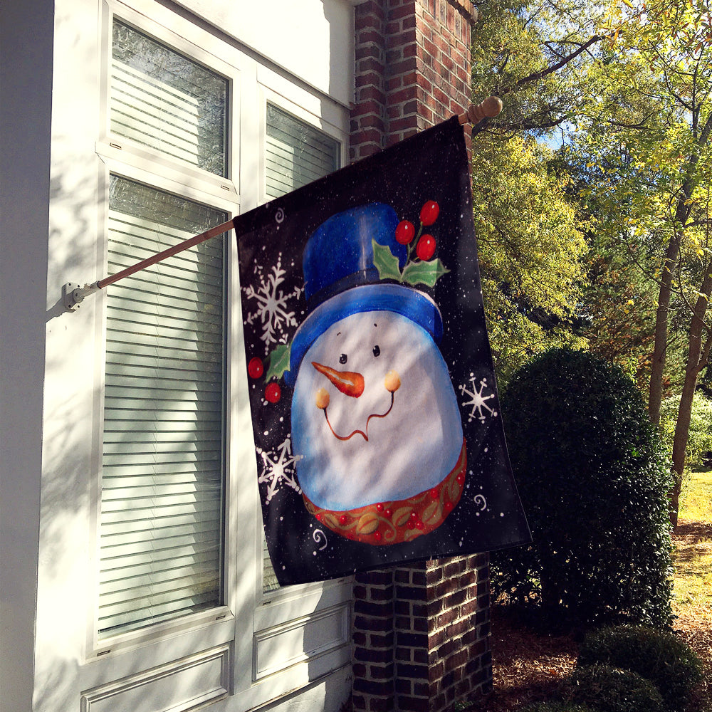Top Hat Greetings Snowman House Flag 28x40 Porch Sleeve Pole Decorative Outside Yard Banner Artwork Wall Hanging, Polyester