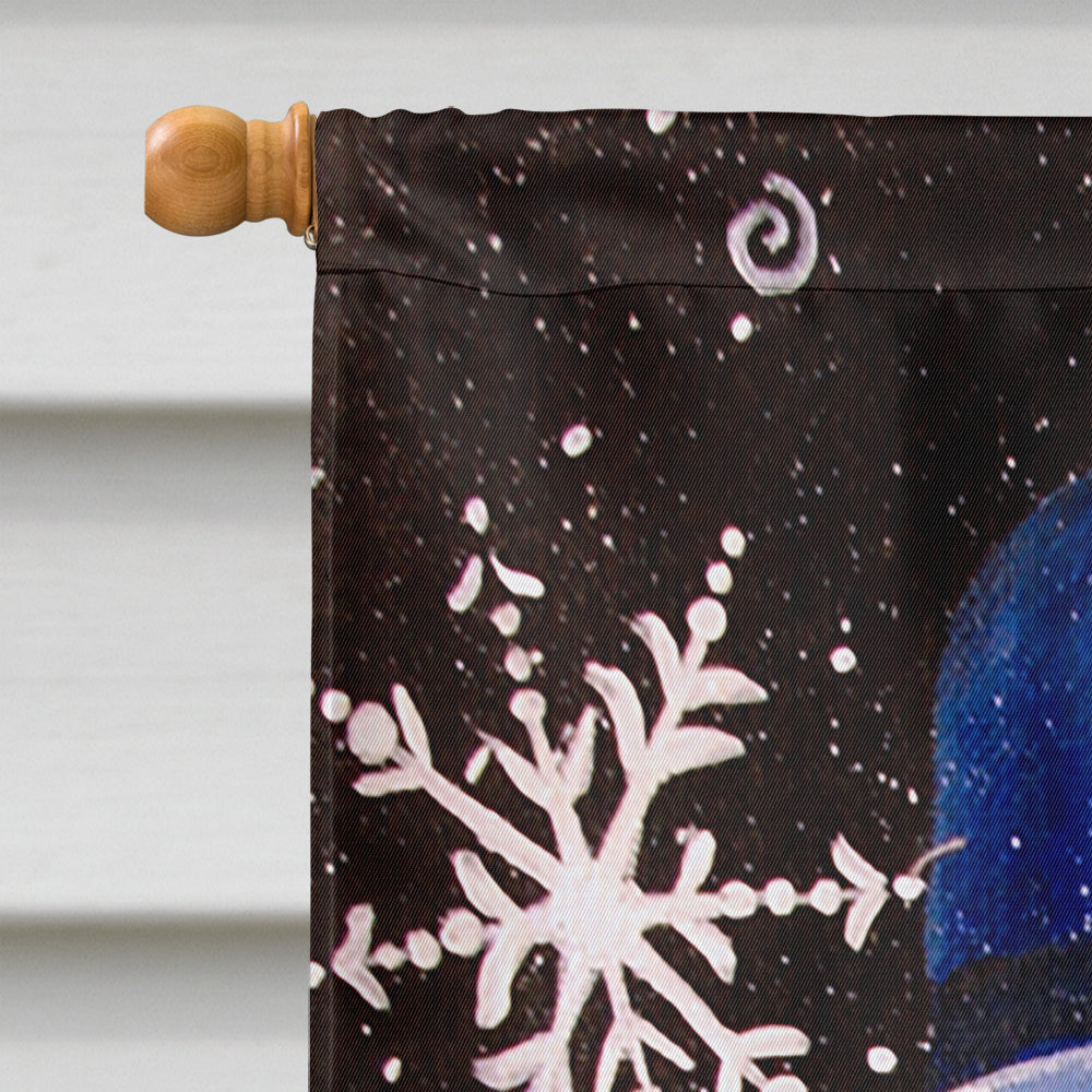 Top Hat Greetings Snowman House Flag 28x40 Porch Sleeve Pole Decorative Outside Yard Banner Artwork Wall Hanging, Polyester