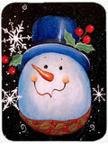 Top Hat Greetings Snowman Cutting Board Tempered Glass Kitchen Cutting Surface, Heat Resistant Chopping, Non-Slip Feet, Food Prep & Serving