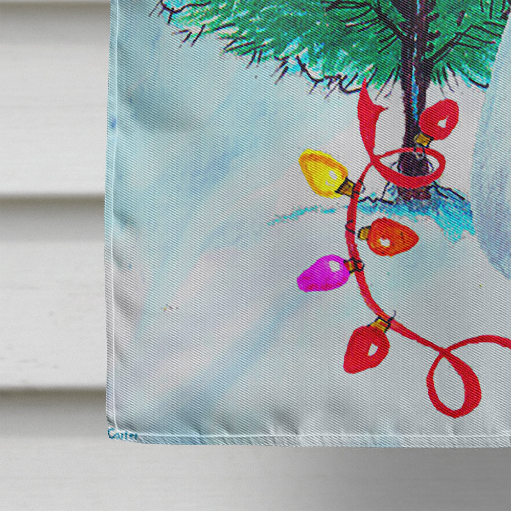 Trimming the Tree Snowman House Flag 28x40 Porch Sleeve Pole Decorative Outside Yard Banner Artwork Wall Hanging, Polyester