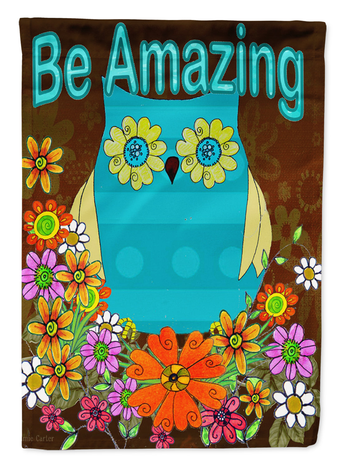 Be Amazing Owl House Flag 28x40 Porch Sleeve Pole Decorative Outside Yard Banner Artwork Wall Hanging, Polyester