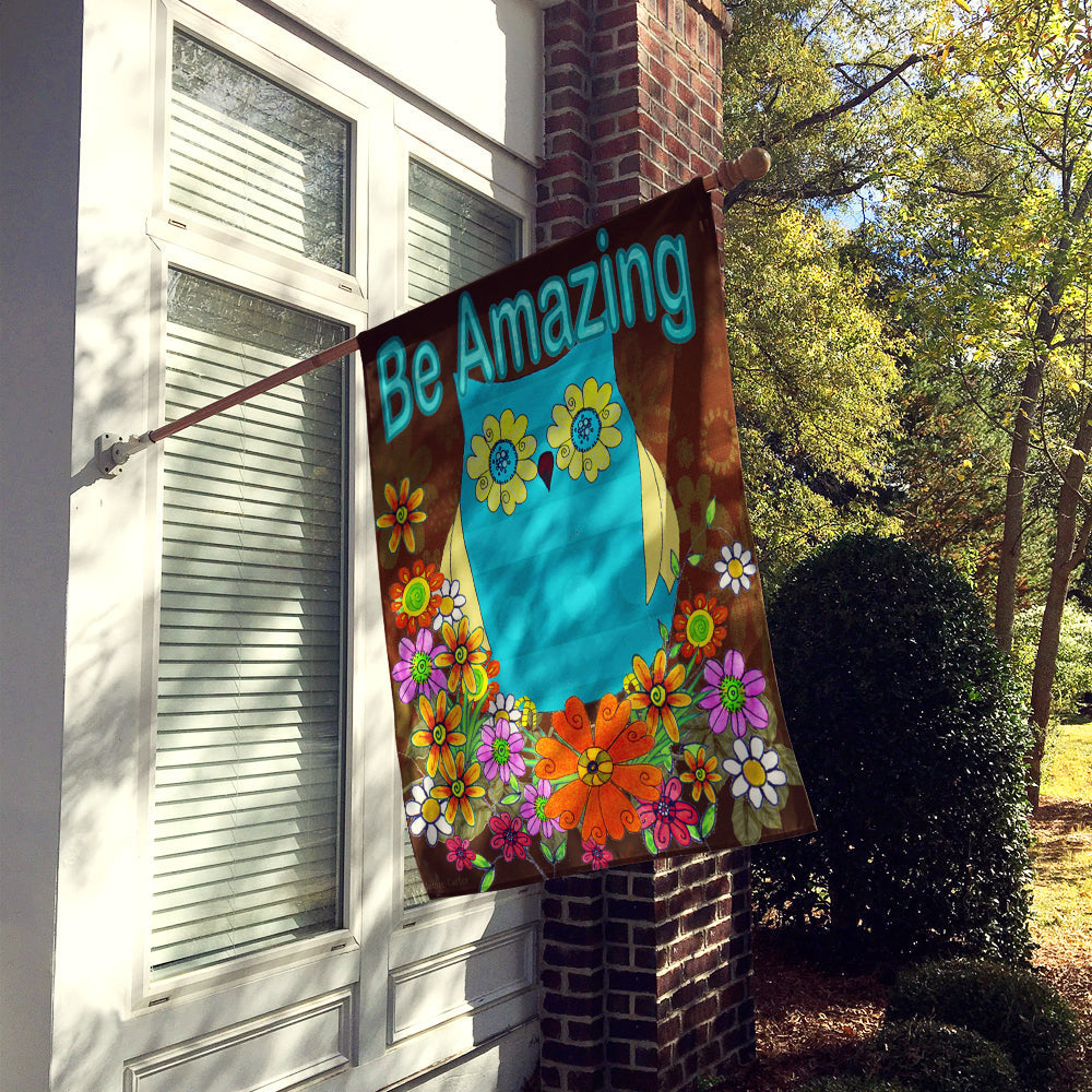 Be Amazing Owl House Flag 28x40 Porch Sleeve Pole Decorative Outside Yard Banner Artwork Wall Hanging, Polyester