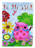 Be Blessed Owl House Flag 28x40 Porch Sleeve Pole Decorative Outside Yard Banner Artwork Wall Hanging, Polyester
