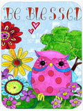 Be Blessed Owl Cutting Board Tempered Glass Kitchen Cutting Surface, Heat Resistant Chopping, Non-Slip Feet, Food Prep & Serving