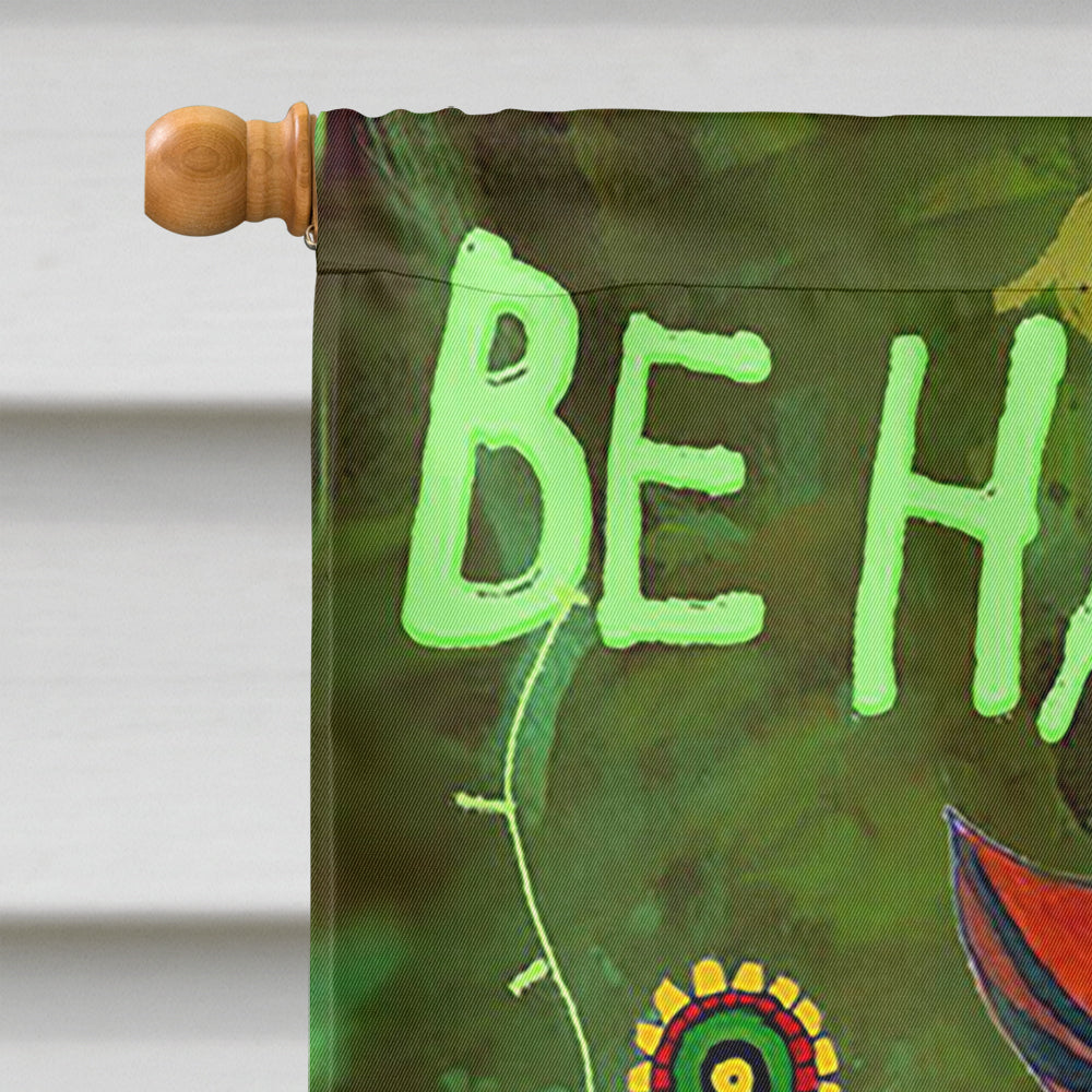 Be Happy Oh Yeah Owl House Flag 28x40 Porch Sleeve Pole Decorative Outside Yard Banner Artwork Wall Hanging, Polyester