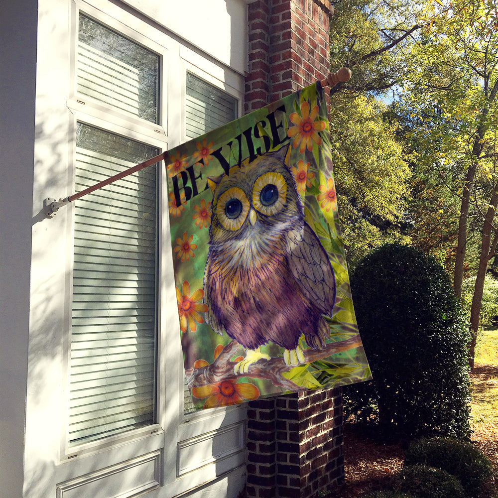 Be Wise Owl House Flag 28x40 Porch Sleeve Pole Decorative Outside Yard Banner Artwork Wall Hanging, Polyester