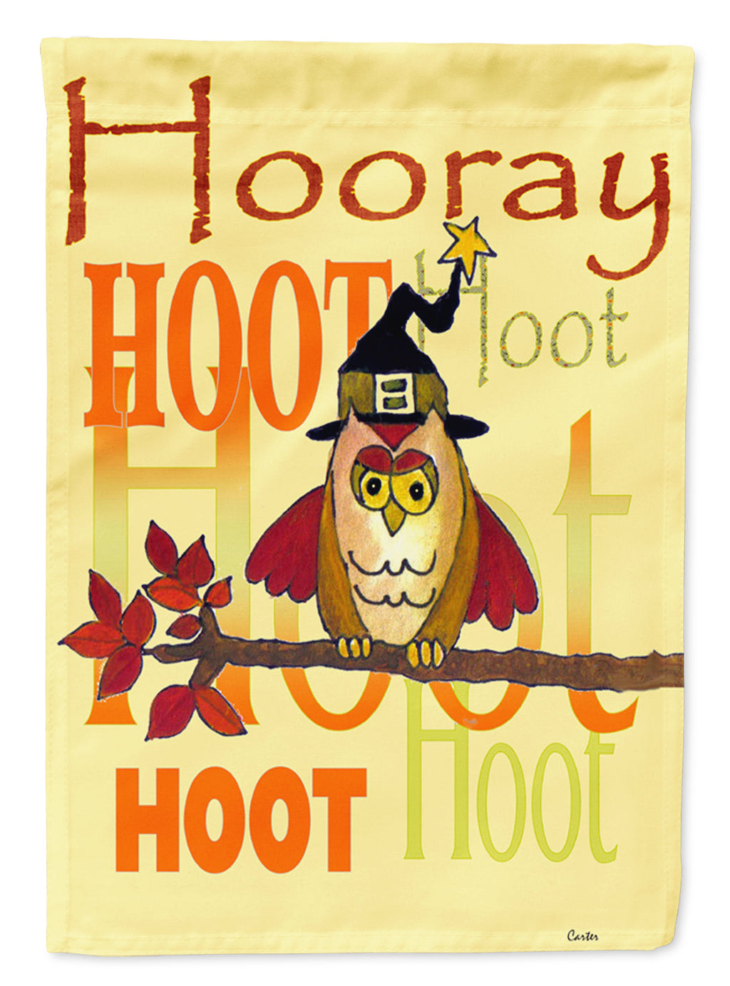 Hooray Hoot Hoot Owl House Flag 28x40 Porch Sleeve Pole Decorative Outside Yard Banner Artwork Wall Hanging, Polyester